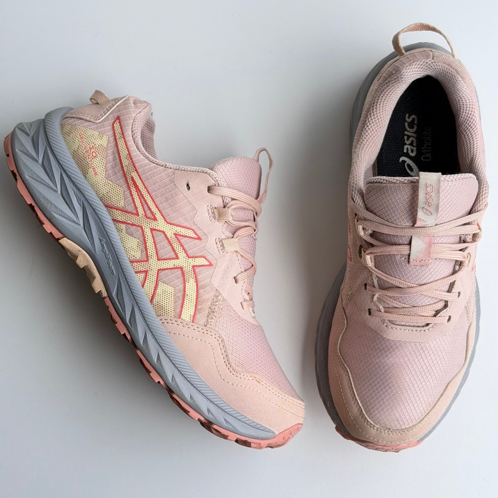 Asics Gel-Venture 9 Trail Running Shoes Womens 8 Pink Grey Athletic Hiking Camp